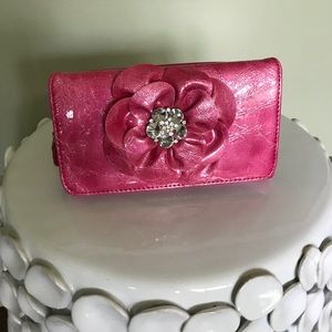 Pink bag with crystal flower detail